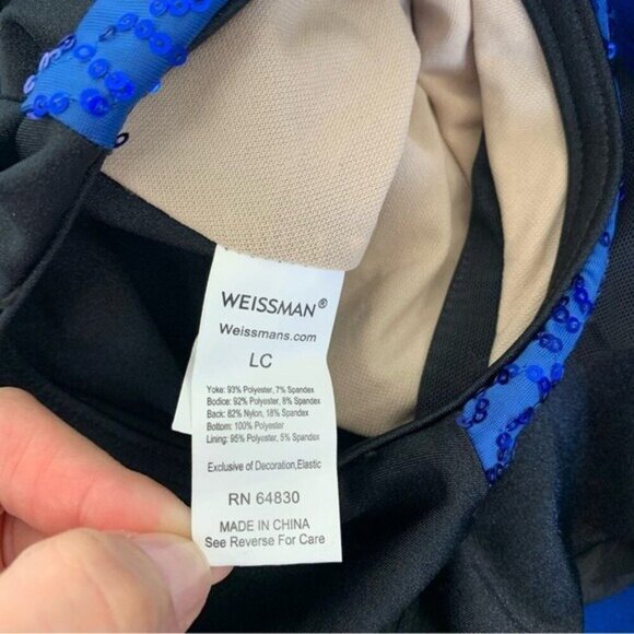 Weissman Jumpsuit Girls Large Blue Dancewear Unitard Performance Stage - Picture 7 of 7